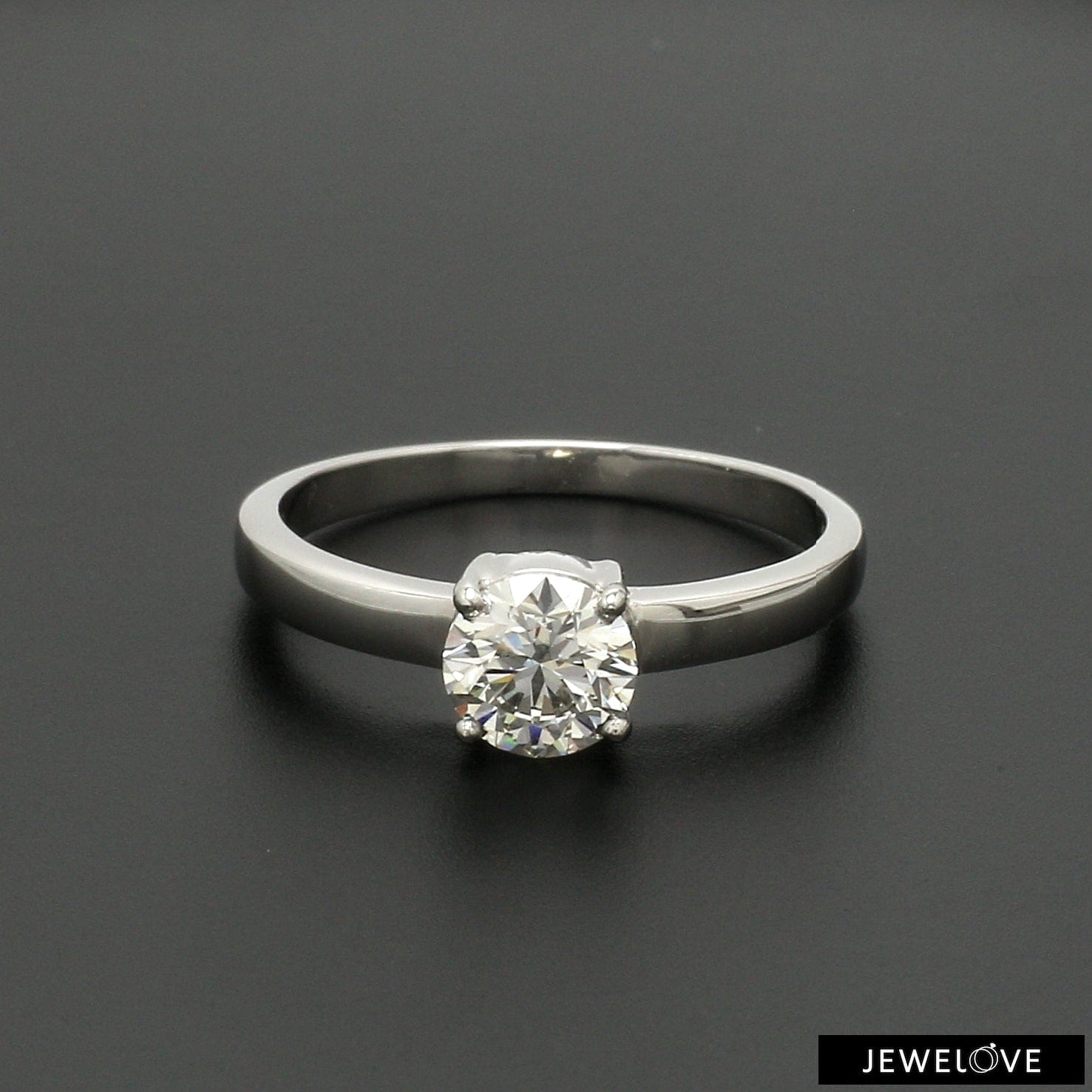 Solitaire 1 carat Round Lab Diamond Engagement Ring Arya |  sillyshinydiamonds
